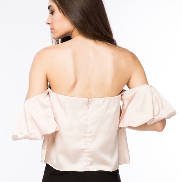 Off Shoulder Satin Top - Picture 3 of 5